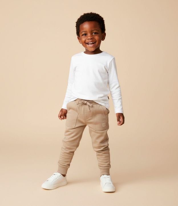 Pantalón Infantil en Modal con Recortes y Bolsillos - Talle 1 a 6 años