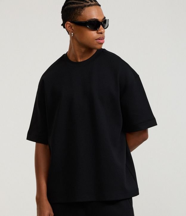 Remera Oversize en Algodón con Sisa Deslocada