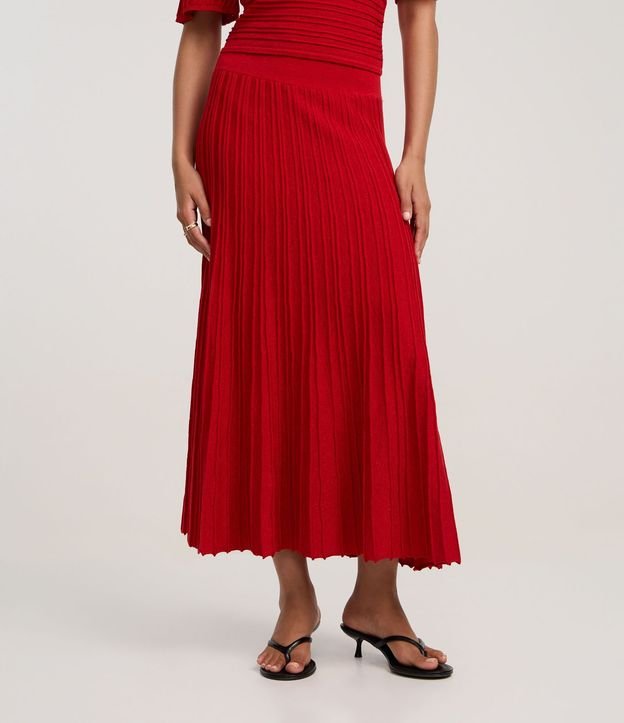 Pollera Evasê Long Midi en Punto con Frisos 3