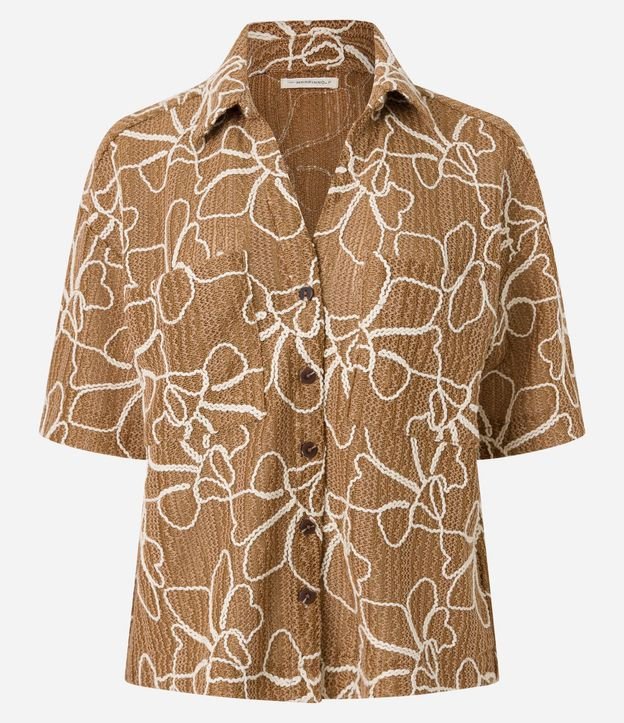 Camisa Texturizada en Encaje con Cuerdas Aplicadas 7