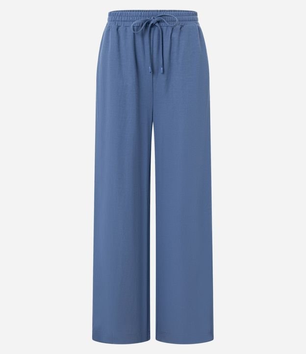 Pantalón Recto en Orly con Elástico y Lazo en la Cintura 5