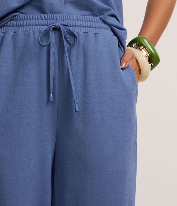Pantalón Recto en Orly con Elástico y Lazo en la Cintura 4