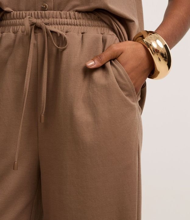 Pantalón Recto en Orly con Elástico y Lazo en la Cintura 4