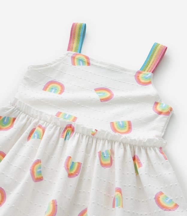 Vestido Bretel Fino Infantil Estampado de Arco-Íris Texturizado - Talle 1 a 6 años 6