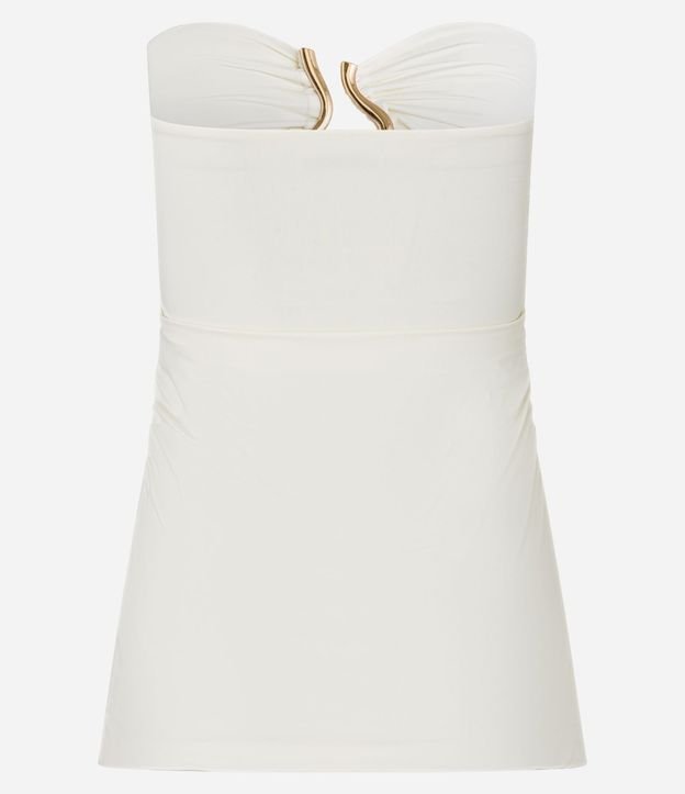 Blusa sin Bretel en Microfibra con Adornos en el Escote 9