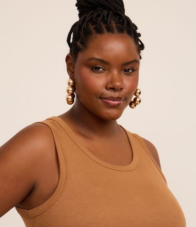Blusa Musculosa Acanalada en Rib Curve & Plus Size 3