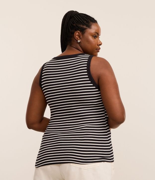 Blusa Musculosa en Rib con Rayas Curve & Plus Size 4