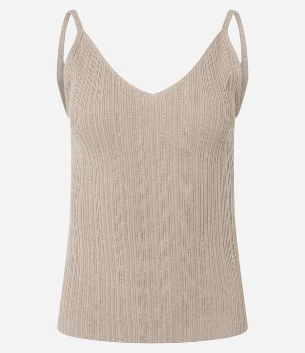 Blusa sin Manga en Punto Canelado con Hilo Metalizado 6