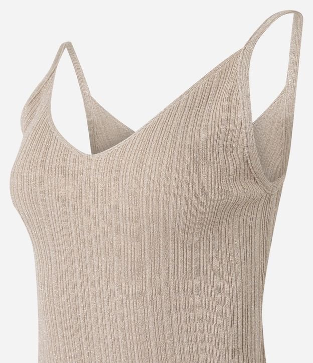 Blusa sin Manga en Punto Canelado con Hilo Metalizado 7