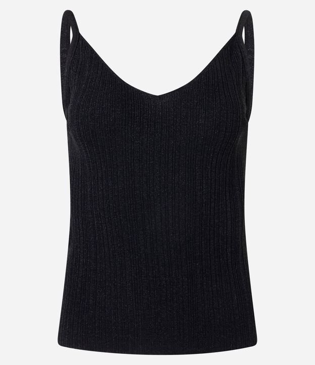 Blusa sin Manga en Punto Canelado con Hilo Metalizado 5