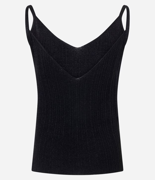 Blusa sin Manga en Punto Canelado con Hilo Metalizado 7