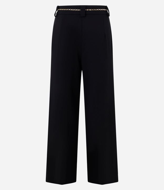 Pantalón Wide Leg en Crepé con Cinturón Cadena 7