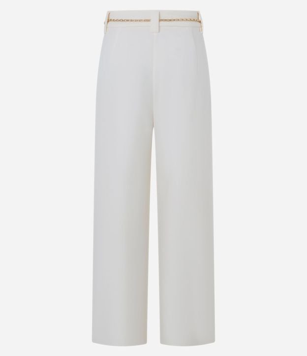 Pantalón Wide Leg en Crepé con Cinturón Cadena 7