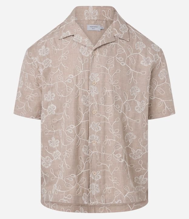 Camisa Regular  Manga Corta con Bordado Floral 6