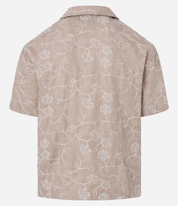 Camisa Regular  Manga Corta con Bordado Floral 8