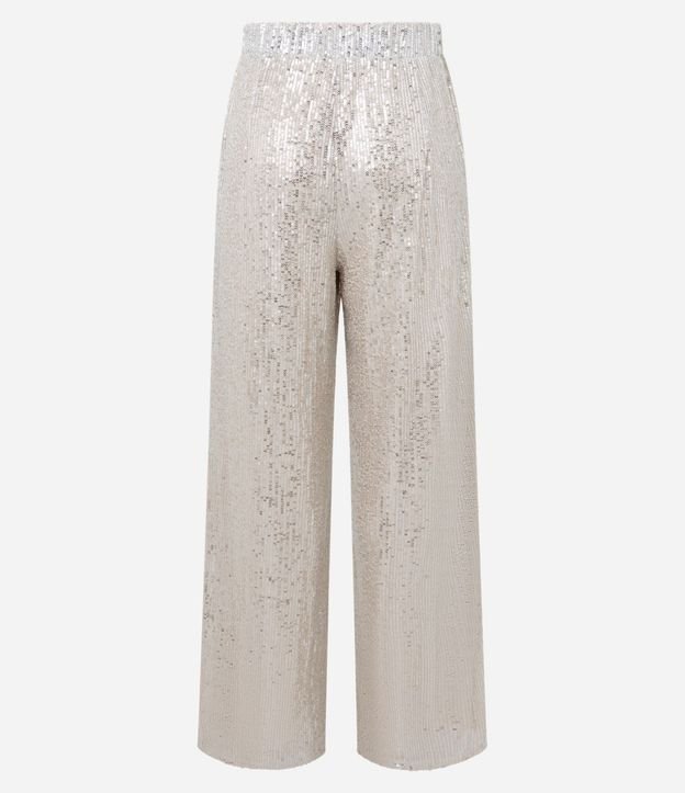 Pantalón Pantalona con Punto Abierto y Lentejuela Metalizado 4