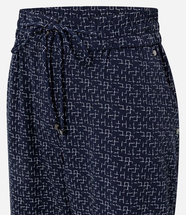 Pantalón en Crepé con Estampado Geométrico y Cintura Elástica 2