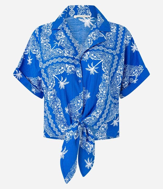 Camisa en Viscosa con Lazo y Estampa Paisely 7