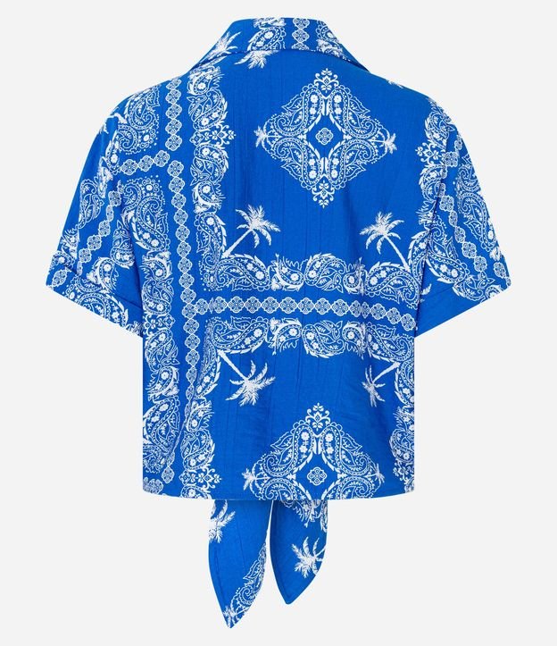 Camisa en Viscosa con Lazo y Estampa Paisely 8