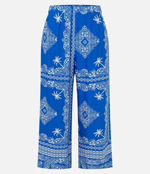Pantalón Pantacourt Cintura Alta en Viscosa con Estampa Paisley 8