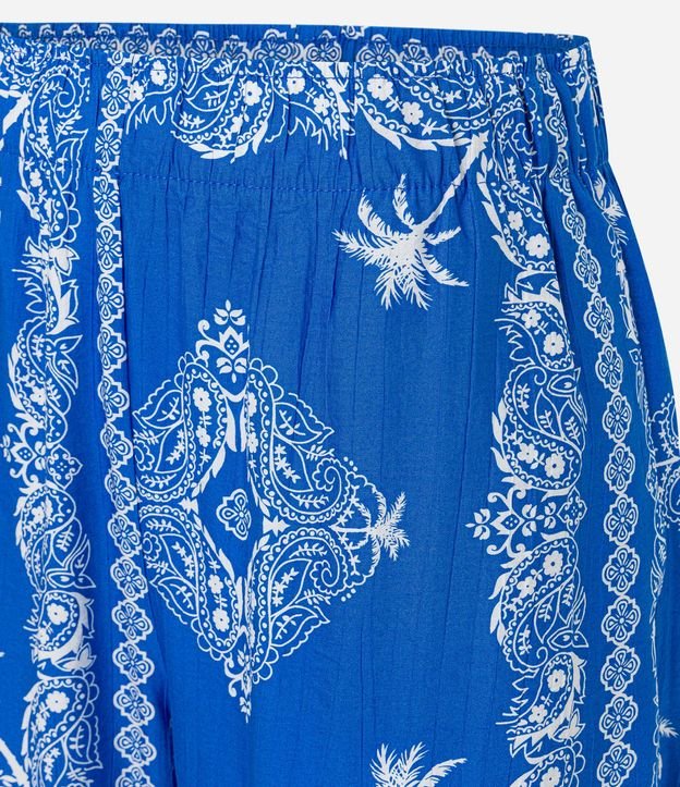 Pantalón Pantacourt Cintura Alta en Viscosa con Estampa Paisley 9