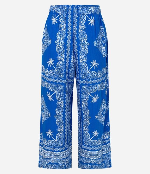 Pantalón Pantacourt Cintura Alta en Viscosa con Estampa Paisley 10