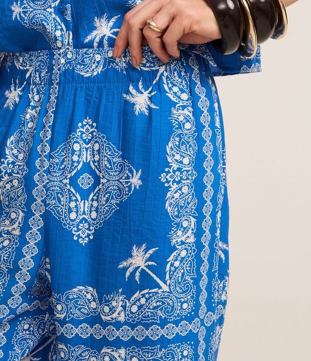 Pantalón Pantacourt Cintura Alta en Viscosa con Estampa Paisley 4
