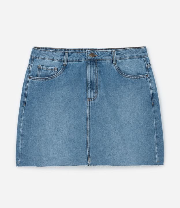 Pollera Midi en Jeans con Fenda y Ruedo a Hilo Curve & Plus Size