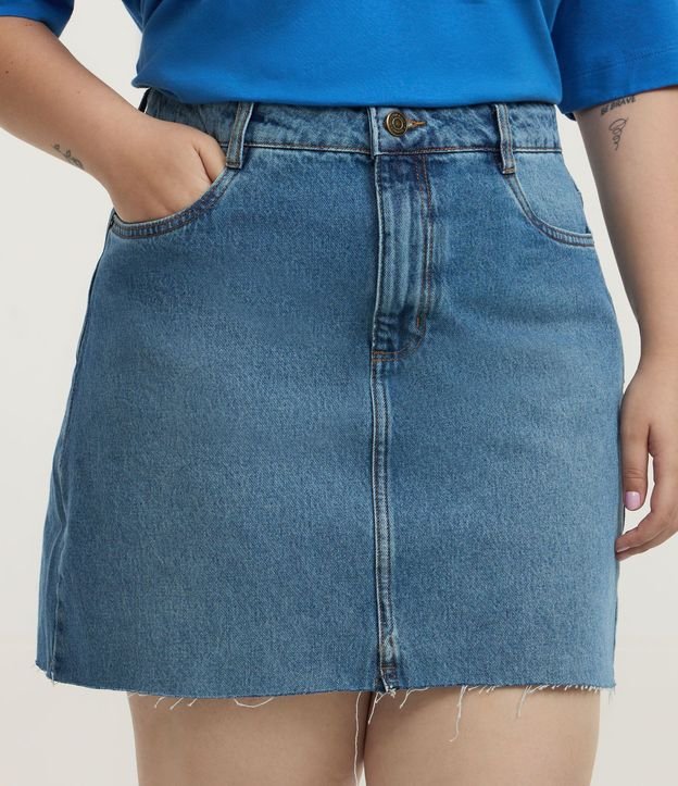 Pollera Midi en Jeans con Fenda y Ruedo a Hilo Curve & Plus Size 2