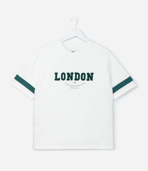 Remera Infantil en Chenile con Bordado Lettering -  Talle 5 A 14 años