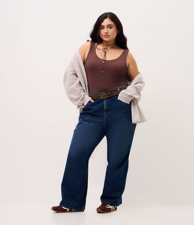 Blusa Musculosa en Poliamida con Breteles Anchos Curve & Plus Size 2