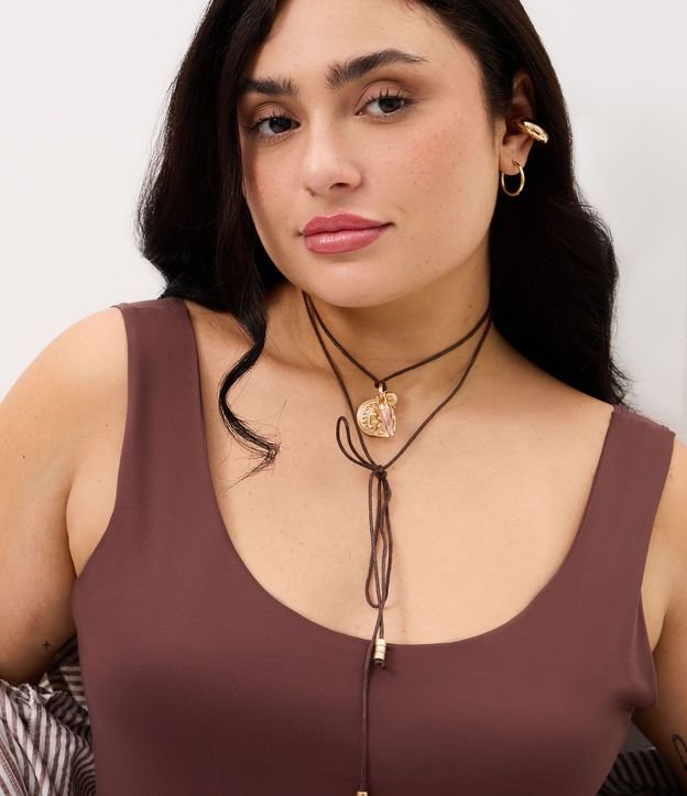 Blusa Musculosa en Poliamida con Breteles Anchos Curve & Plus Size 3