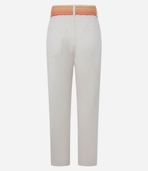 Pantalón Mom en Sarga con Pañuelo en la Cintura 6