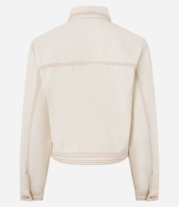 Campera en Sarga con Bolsillos y Pespuntos Contrastantes 6