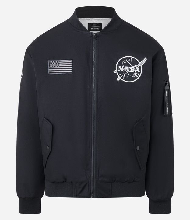 Campera Bomber en Microfibra con Estampa de la Nasa