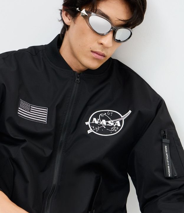 Campera Bomber en Microfibra con Estampa de la Nasa 2