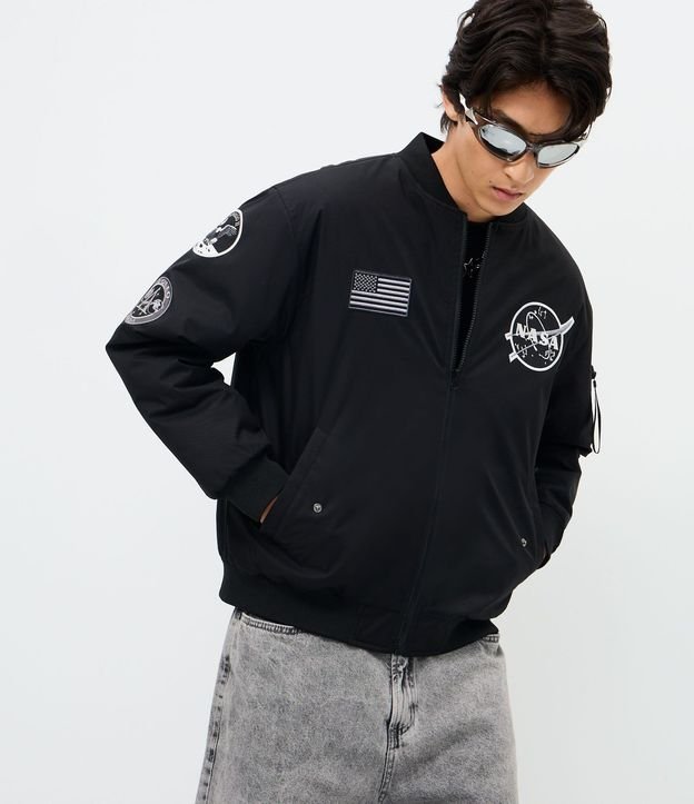 Campera Bomber en Microfibra con Estampa de la Nasa 3