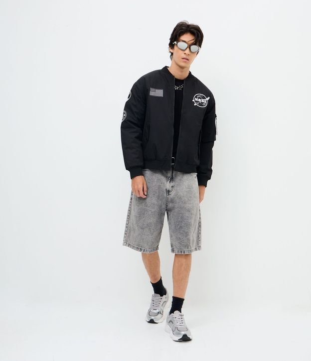 Campera Bomber en Microfibra con Estampa de la Nasa 4