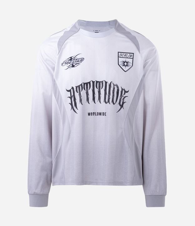 Remera Boxy Manga Larga con Estampa Lettering Attitude 5