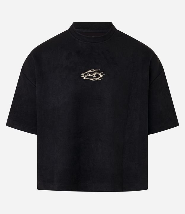 Remera Boxy en Gamuza con Estampa Localizada 6
