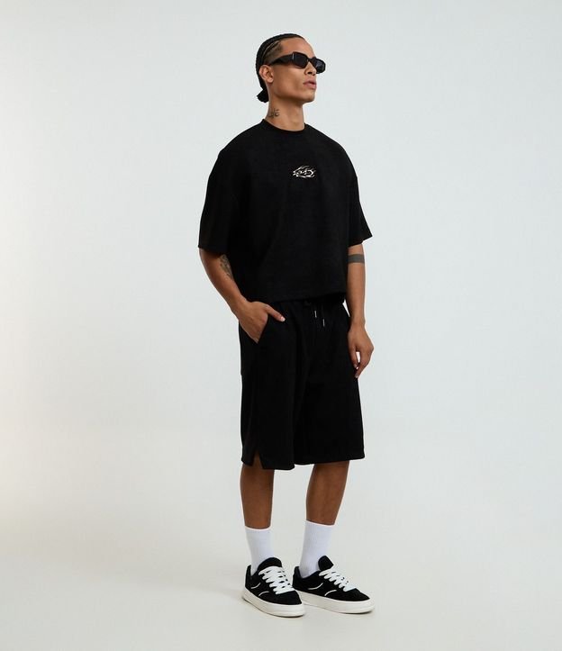 Remera Boxy en Gamuza con Estampa Localizada 2