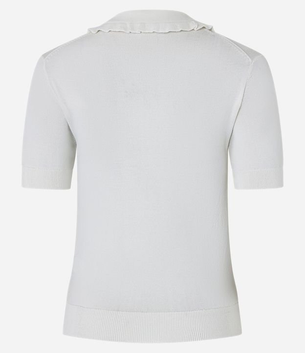 Blusa en Punto con Pliegues en el Cuello Polo 8