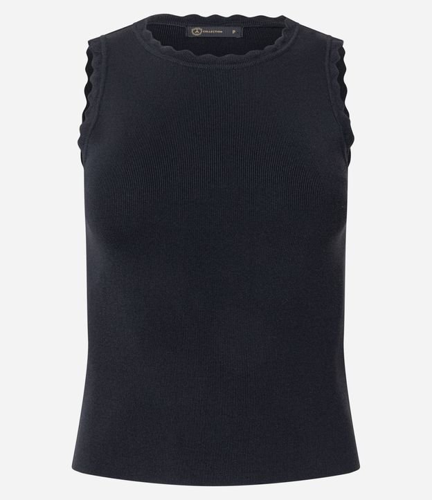 Blusa en Punto con Efecto Nube en el Cuello y Sisa 6