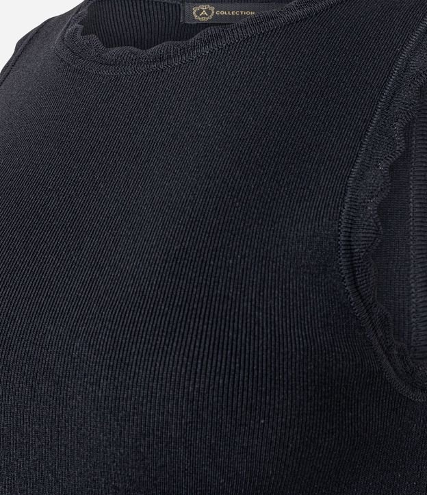 Blusa en Punto con Efecto Nube en el Cuello y Sisa 8