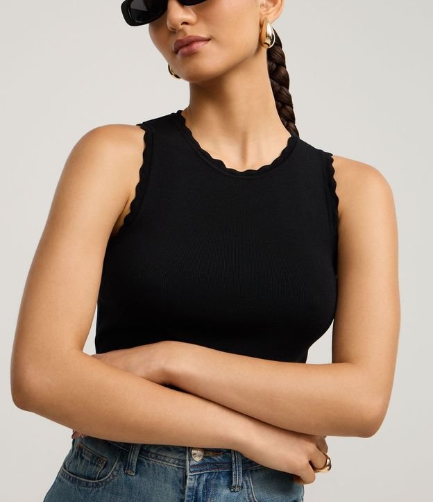 Blusa en Punto con Efecto Nube en el Cuello y Sisa 4