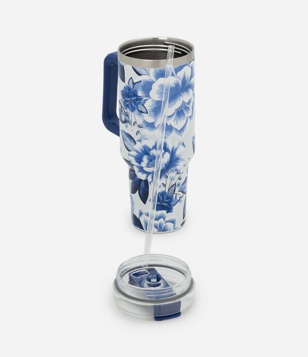 Vaso Térmico en Metal con Estampa Floral 1,2L 4