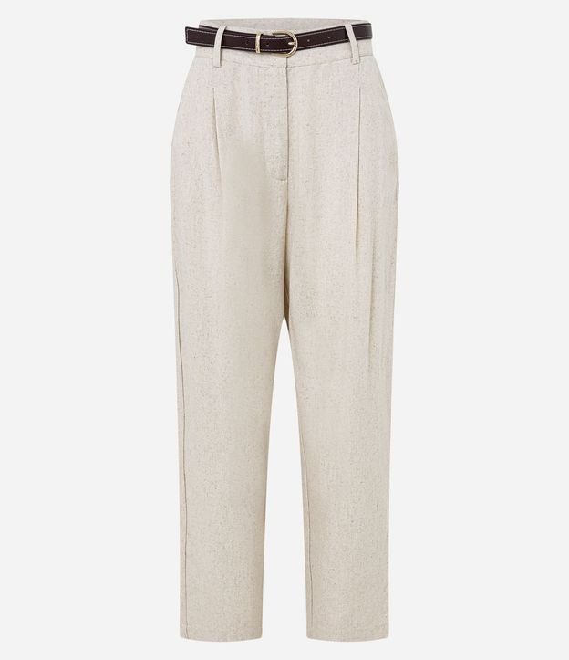Pantalón Carrot Cintura Alta en Viscolino con Cinturón de PU 5