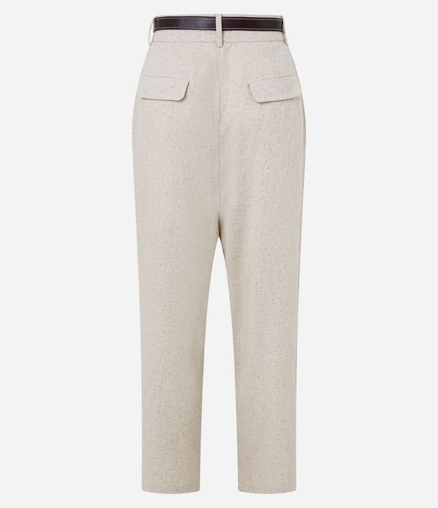 Pantalón Carrot Cintura Alta en Viscolino con Cinturón de PU 6