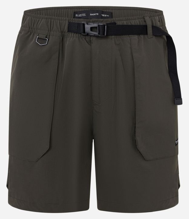 Bermuda Ripstop Liso con Cintura elástica y Cinturón 6