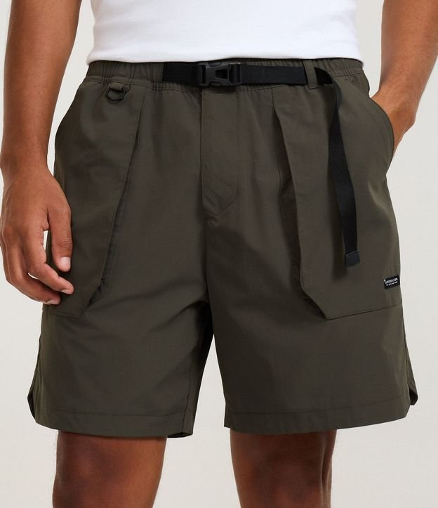 Bermuda Ripstop Liso con Cintura elástica y Cinturón 2